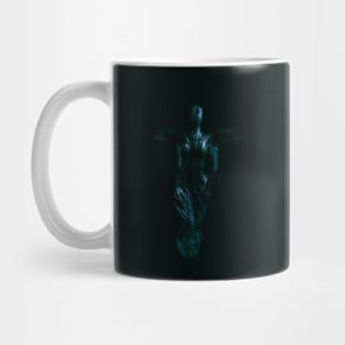 Glimpse of angel like creature. Beautiful girl. Dark, blue. Mug